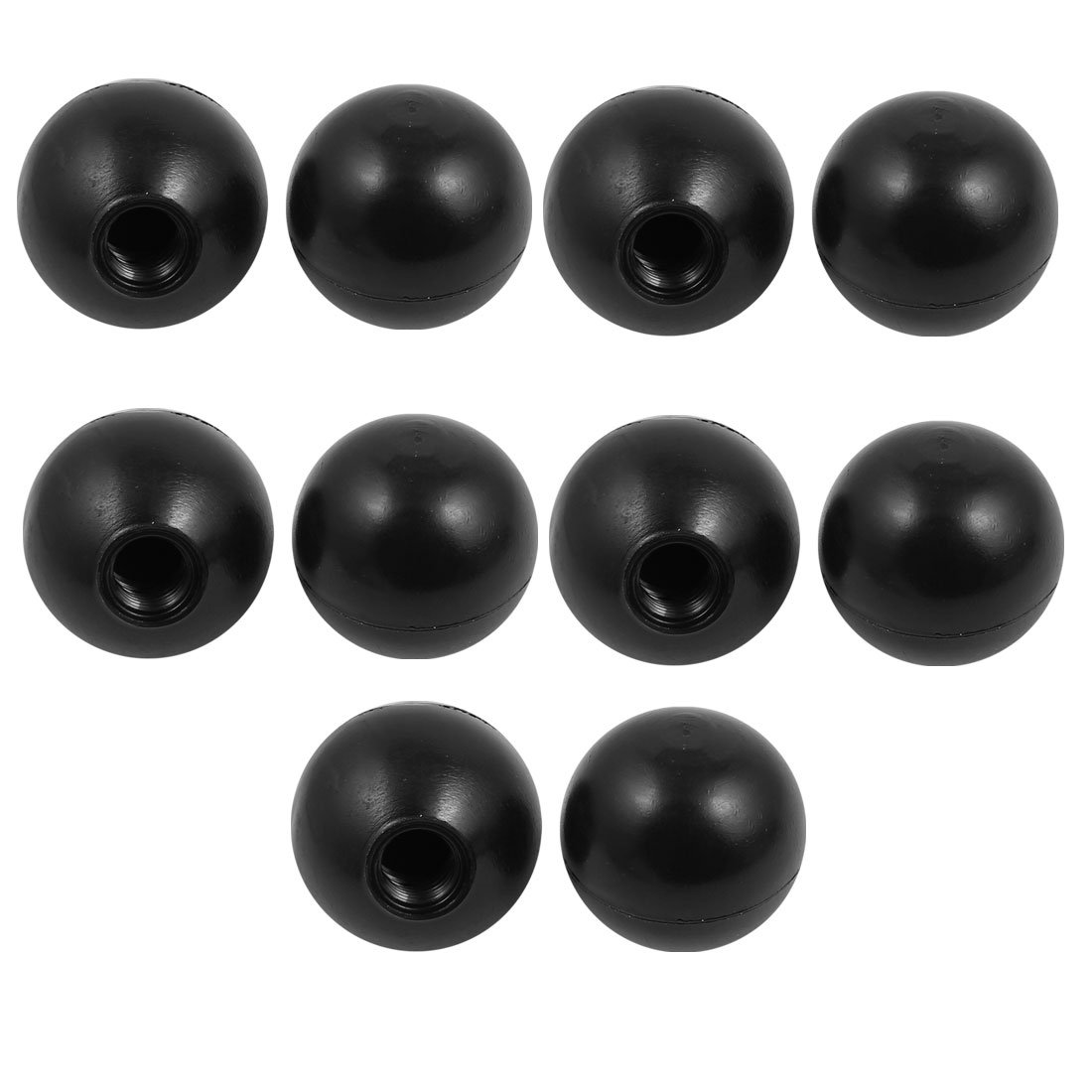 sourcing map 10 Stück Schwarz M12 Gewinde 40mm Durchmesser Plastik Vollkugel Kugel Hohlkugel de