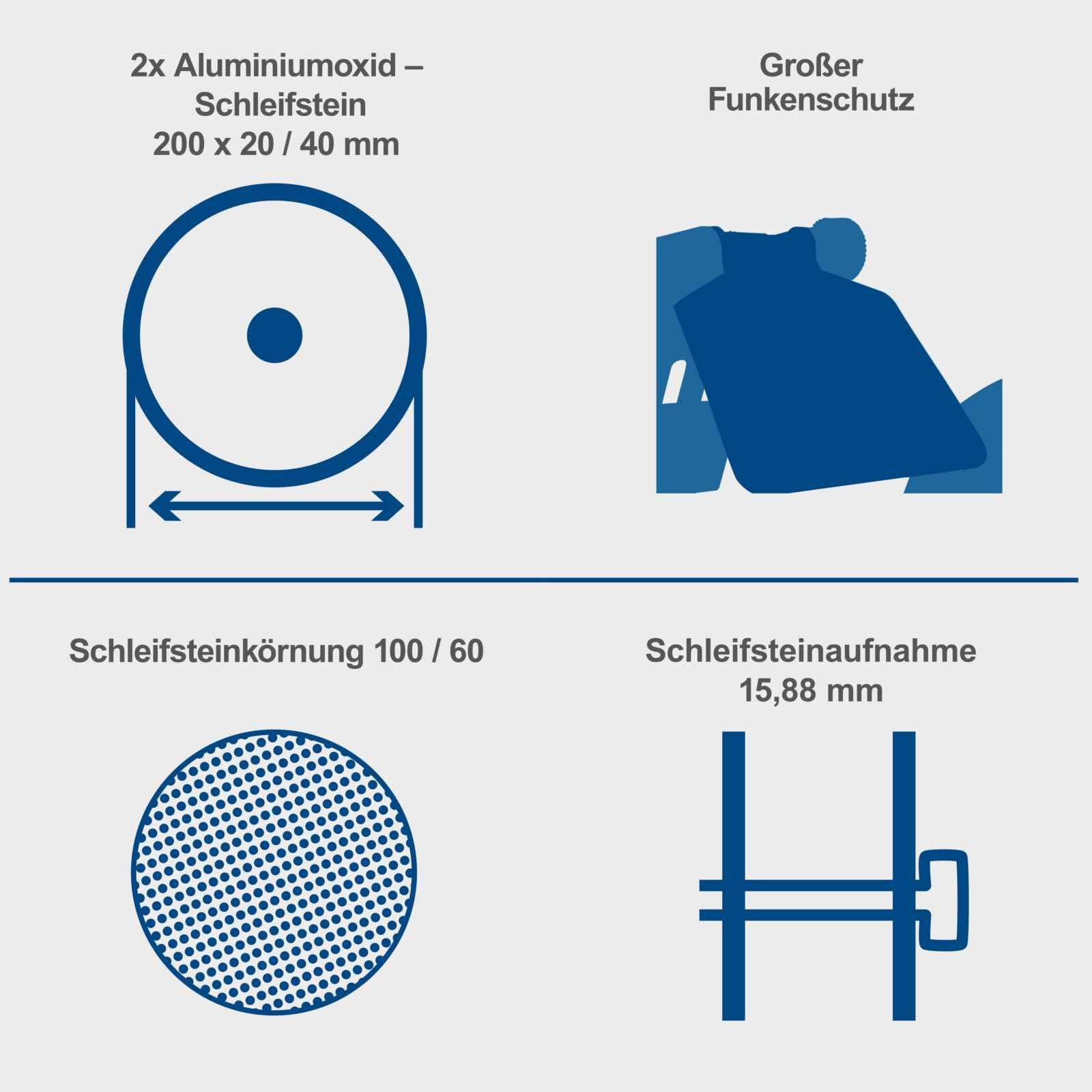 Esmeriladora - Pulidora SM200AL Scheppach - 230-240V 50Hz - 200mm marca Scheppach