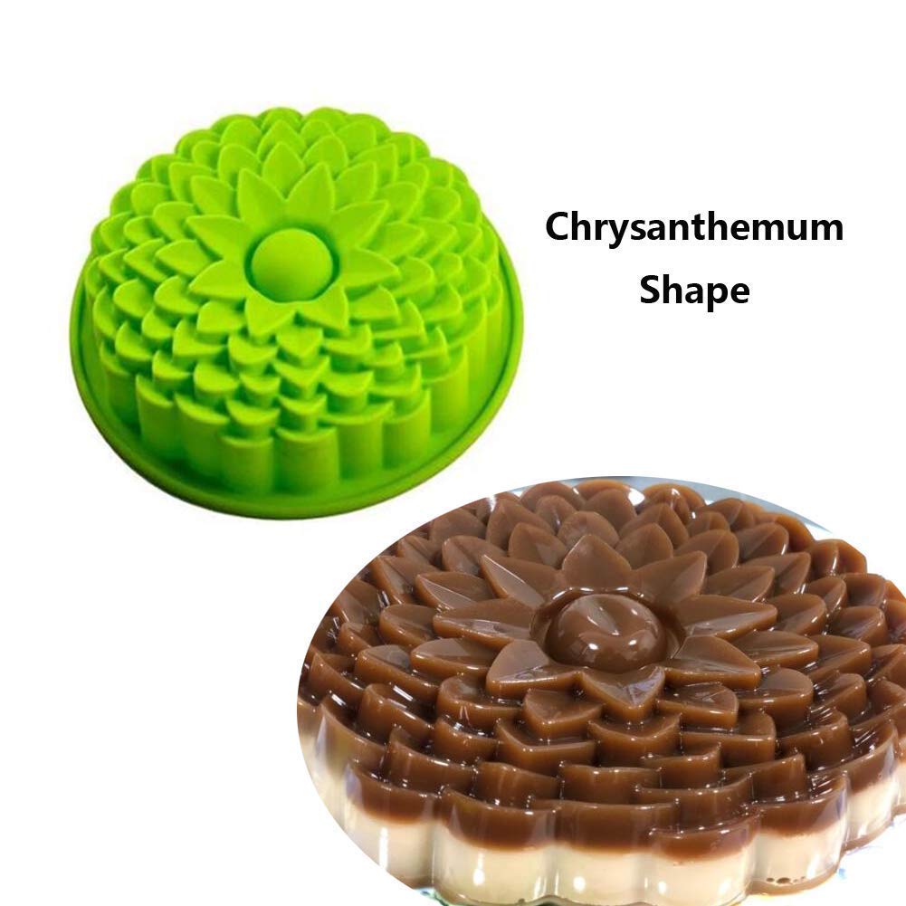 IELEK - Molde De Silicona Con Forma De Flor Antiadherente Para Tartas, Gelatinas, Pan, Tubo Para Hornear Pasteles, Gelatinas, Gelatina, Pan, Para Gelatinas