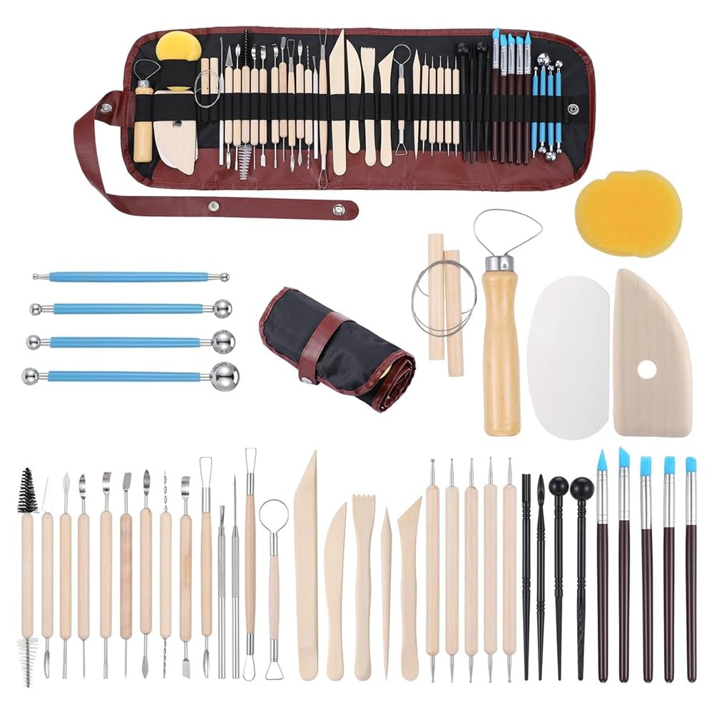 Rersduyt 43Pcs Pottery Tools Clay Sculpting Tools Polymer Clay Tools Kit Ceramic Tools For Diy Handcraft
