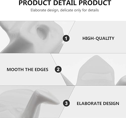 Miniatura 4 de Juego de 6 palillos de cerámica para palillos de porcelana blanca, soporte para palillos de mil grúas de papel, soporte para cuchillos - 2.2 x 2.0 x