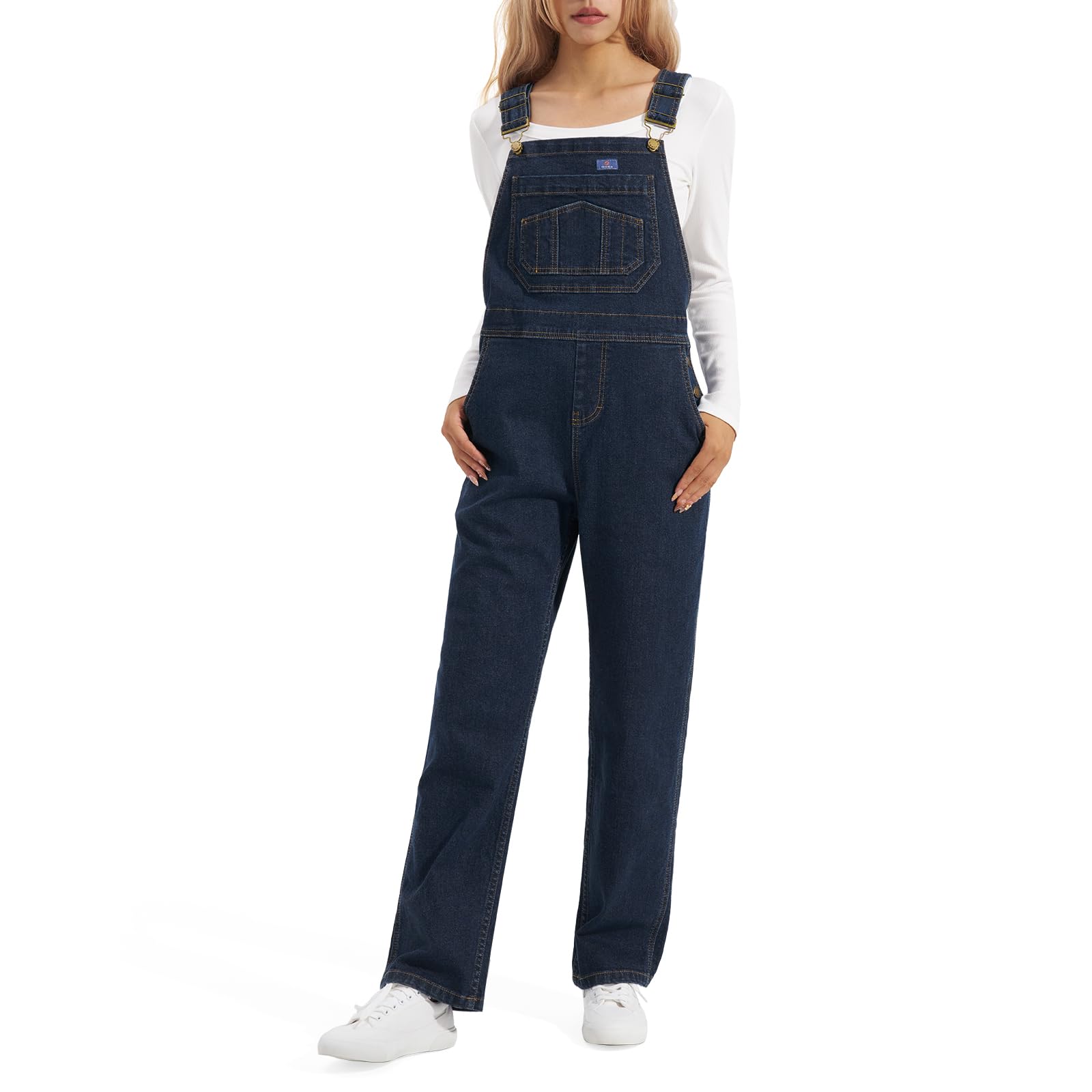 HISEA Overalls for Women Denim Bib Loose Fit Ladies Stretch Jean Jumpsuits