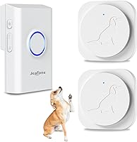 JeaTone Wireless Dog Doorbell Bells - Smart Potty Training Buttons for Dogs to Go Outside, 2 Pack, 500ft Range, Waterproof