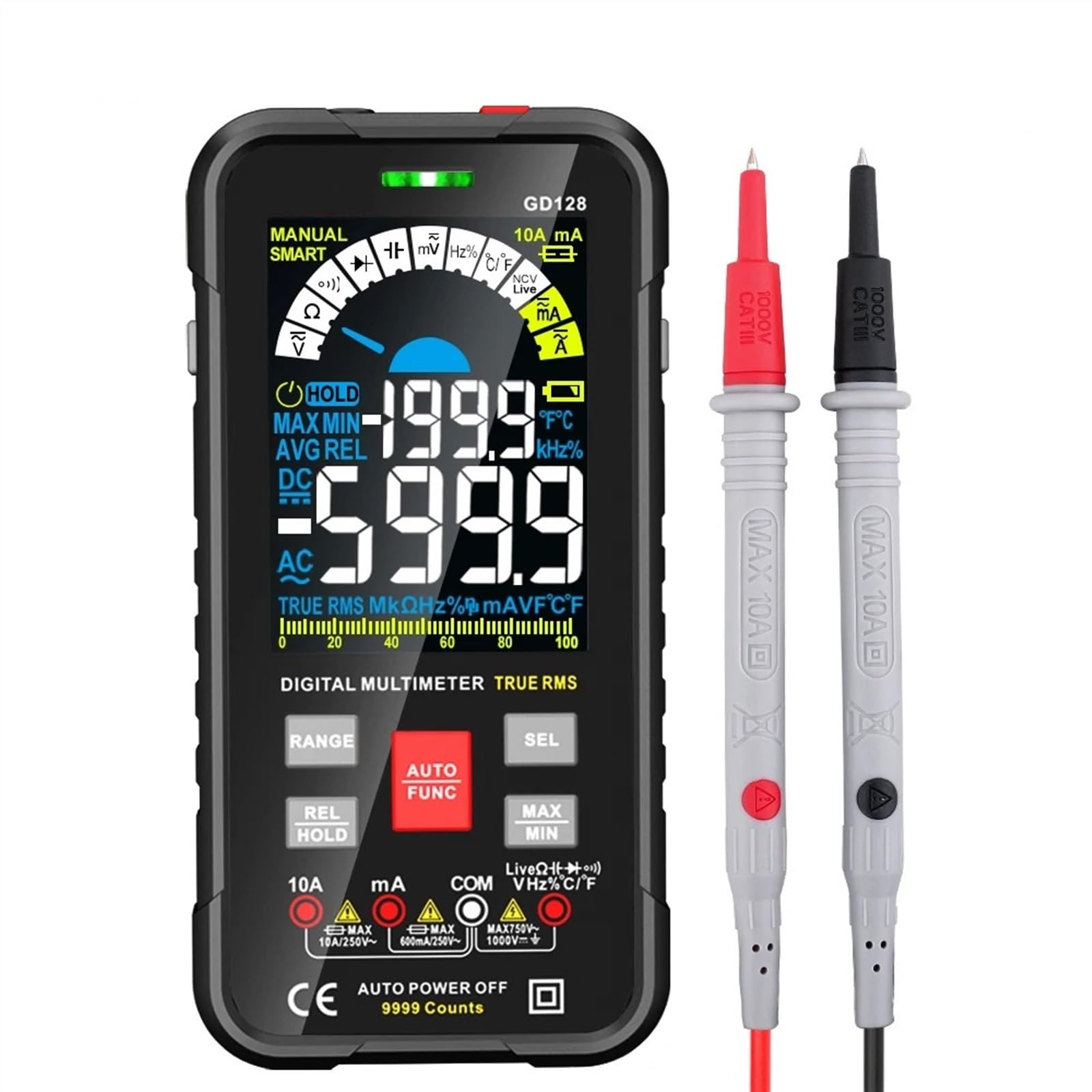 Amazon | 9999 カウントデジタルマルチメータスマートオートレンジ 