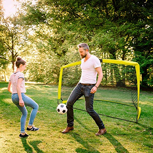 INTEY Soccer Goals, Set of 2- Size 6\'x4\' Portable Foldable Soccer Nets with Carry Bag for Games and Training for backyard for Kids and Teens