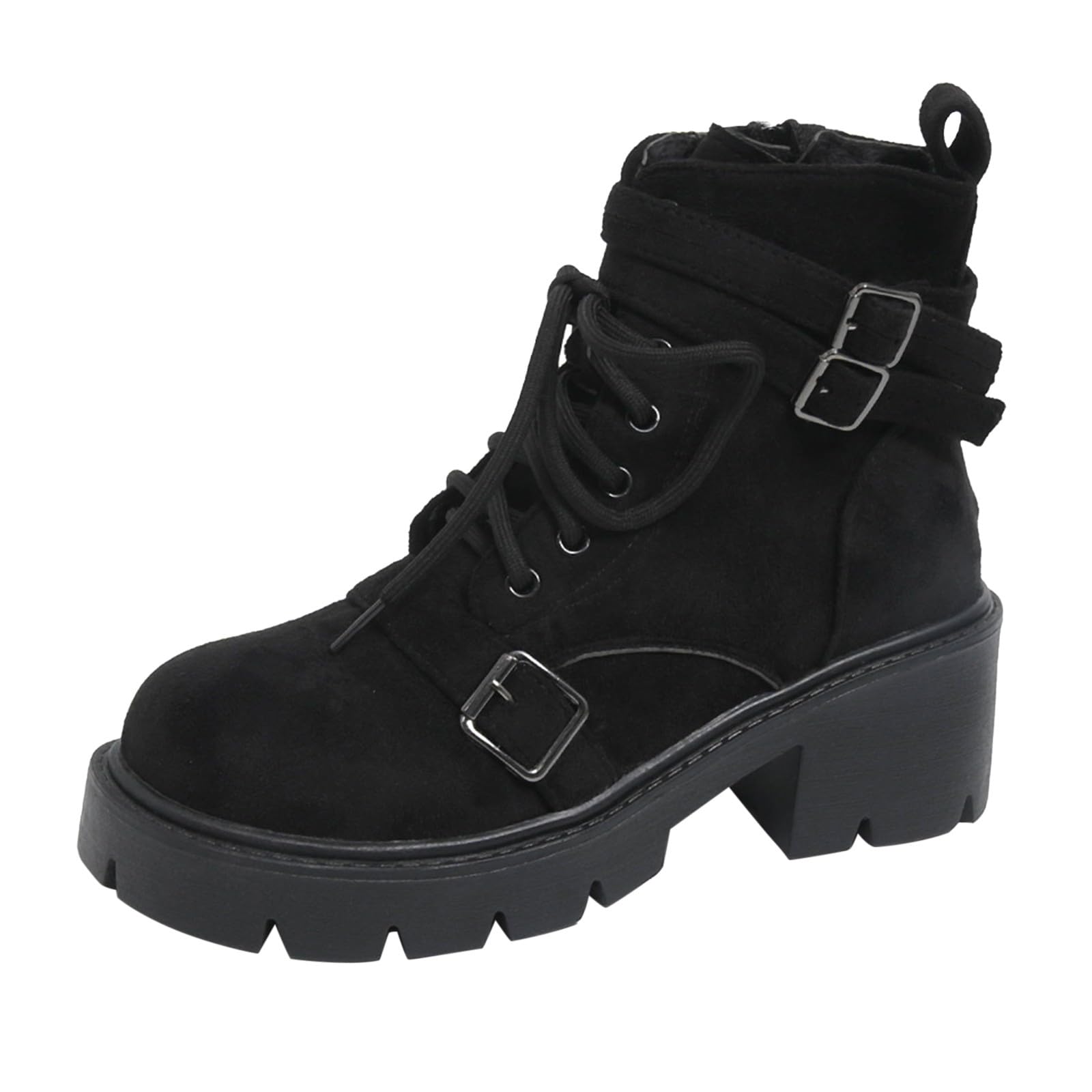 Genérico Botines Mujer Vestir Cordones Plataforma Botas Puntera Redonda Elegantes Zapatos Suaves y Cómodos Caminar Bota Casuales Antideslizantes Botin para Otoño Invierno Trabajo Paseo y Uso Diario