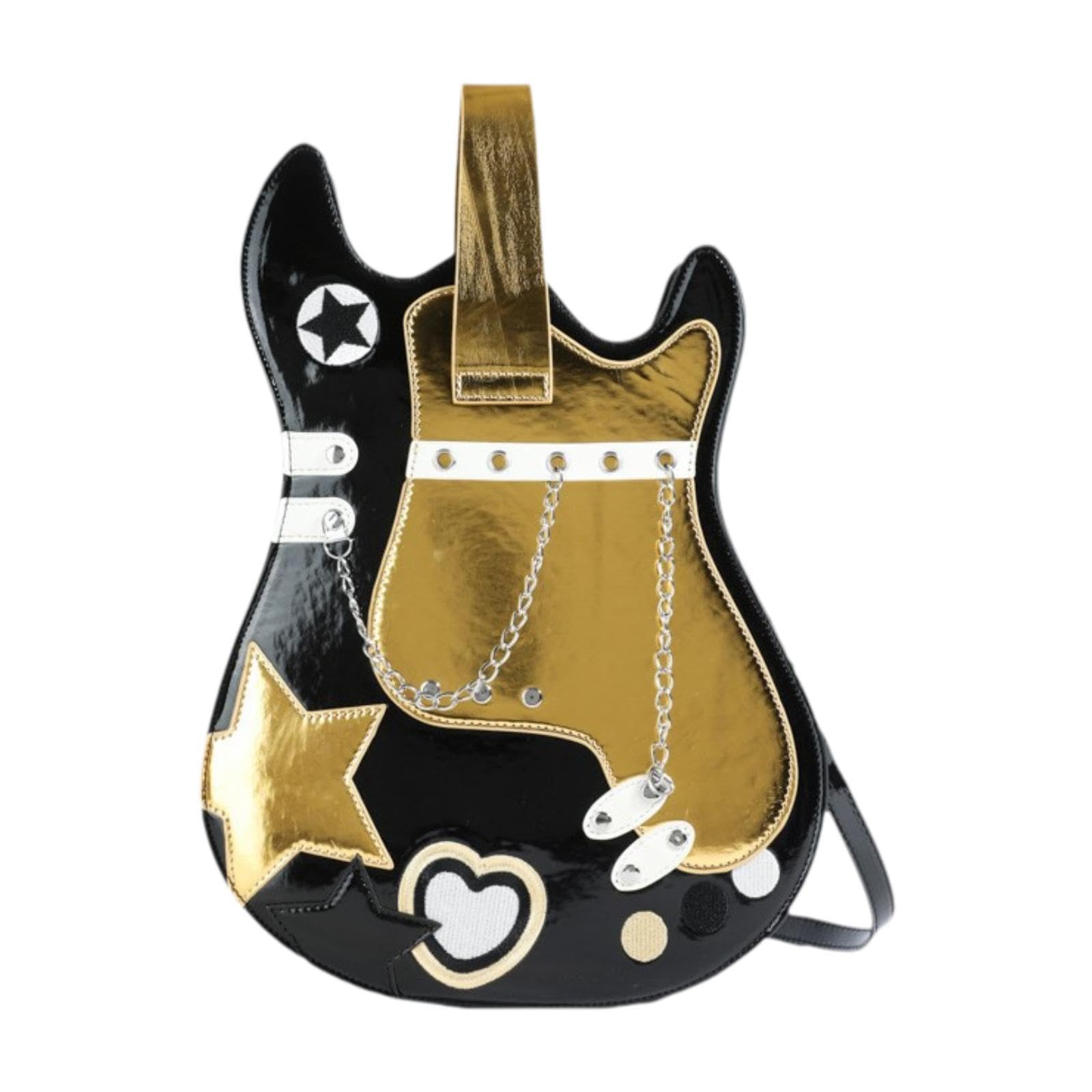 Guitar Shaped Backpack Fashion Trendy Guitar Purse for Dating Shopping Party Black-image-35