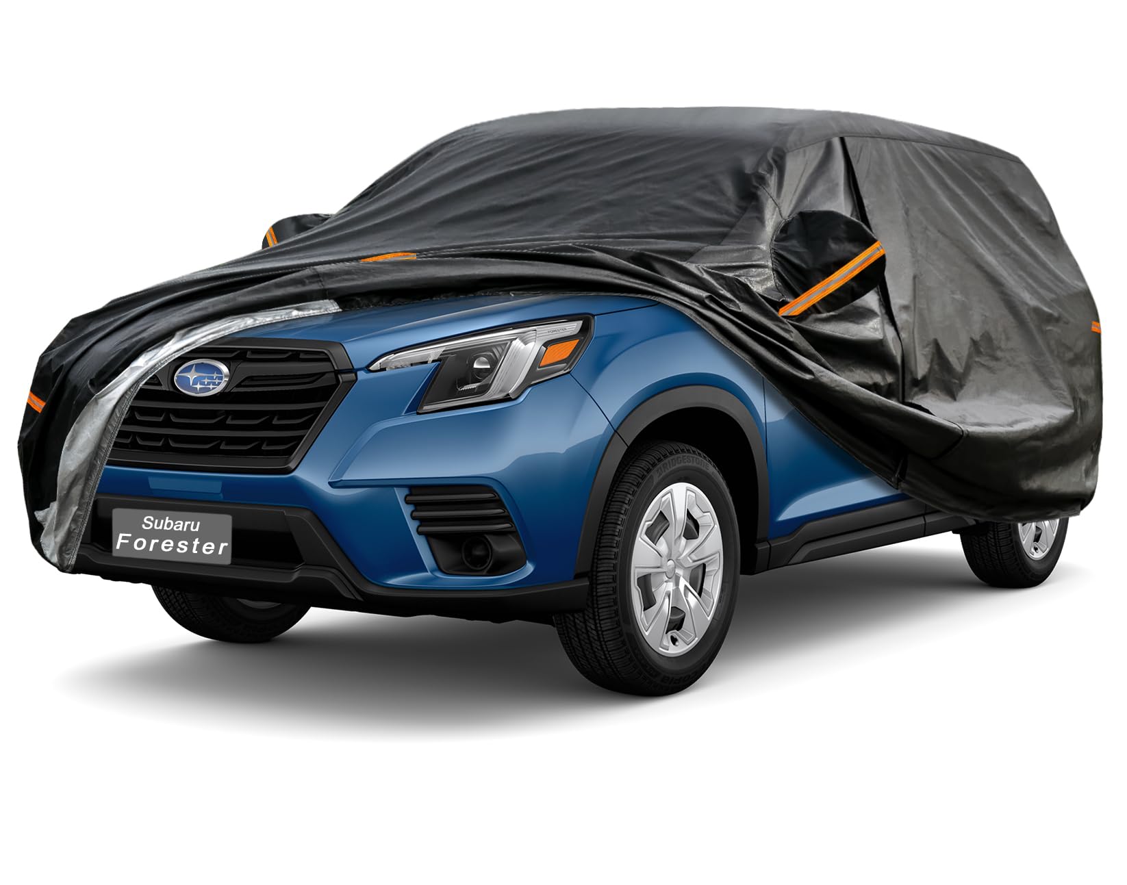 GUNHYI 7 Layers SUV Car Cover Custom Fit Subaru Forester (1997-2015) | All-Weather Waterproof Heavy-Duty Fabric, scratch-proof cotton lining, outdoor sun/rain/snow/wind/dust protection.