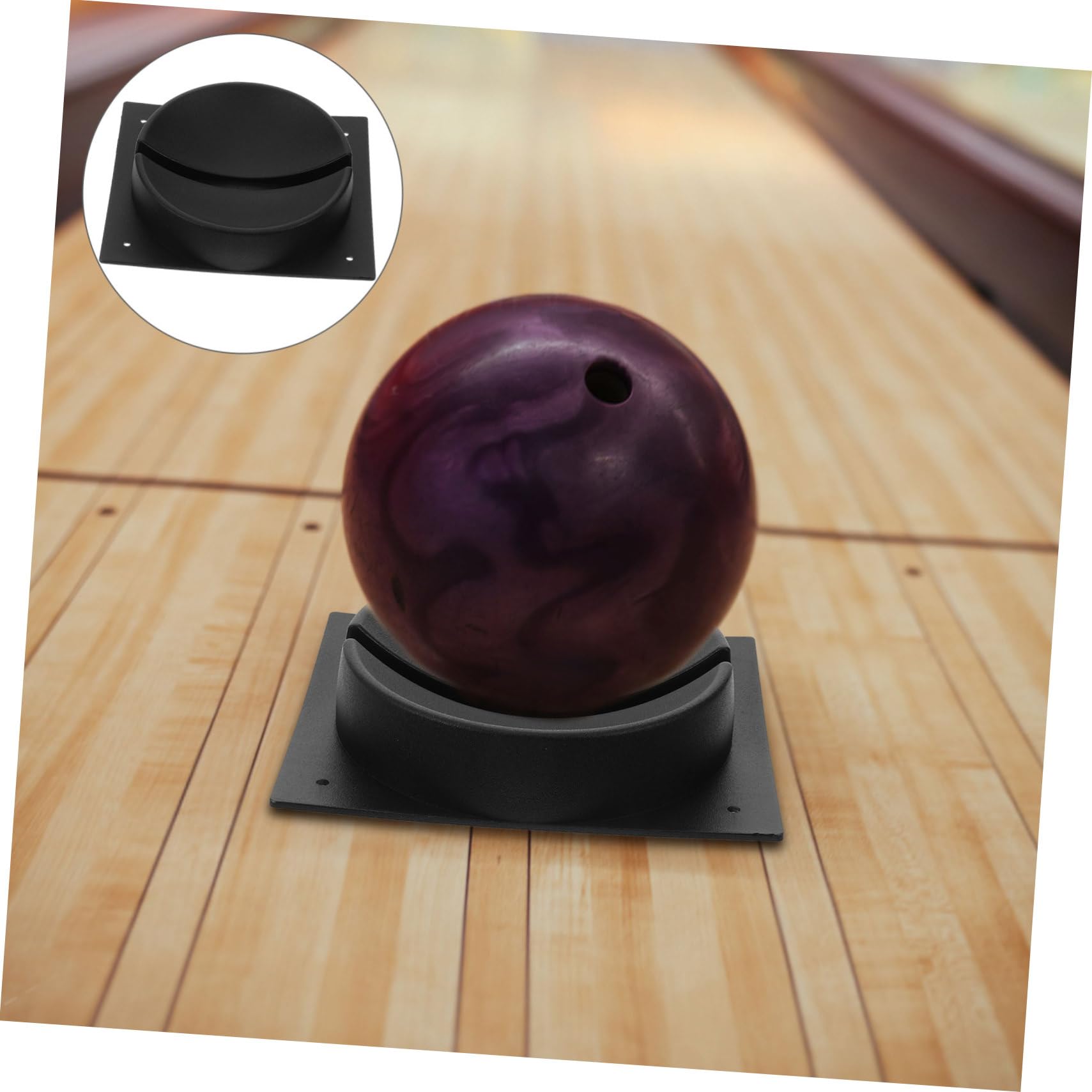 BESPORTBLE Porte-Boules de Bowling Stable en Noir, Base de Rangement | Sécurisé, Design Pratique, Usage pour Ballon Sportif, Format Simple pour Présentation