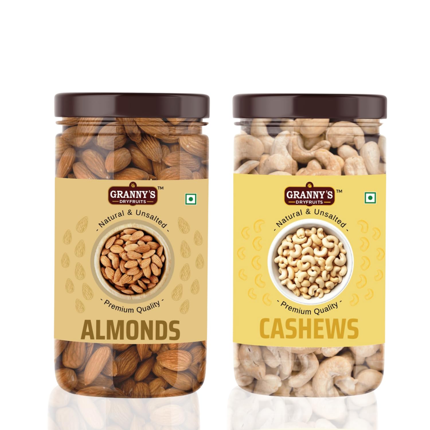 Granny’s Dryfruits Premium Nutmix Combo| Almonds, Cashews, Walnut | High Protein Healthy Snacks | Gluten-Free | Natural Dry Fruits Mix (200g, Almond, Cashew)