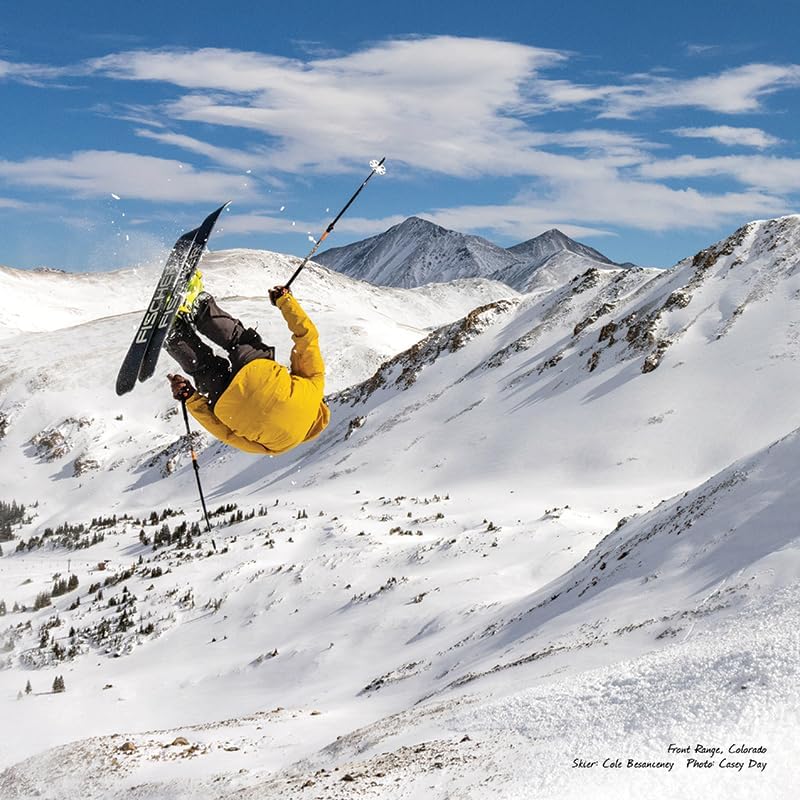 Ski 2025年壁掛けカレンダー - 12x12インチ バックカントリースキー コロラド以降
