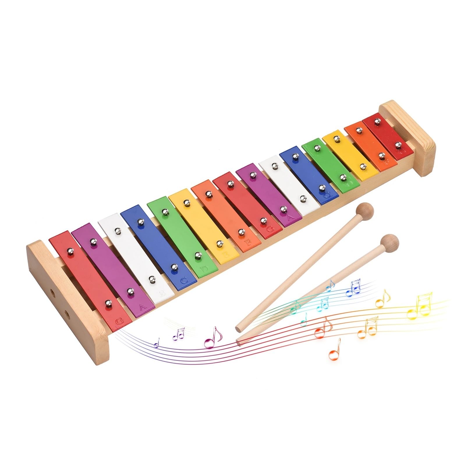 15 Note Glockenspiel Xylophone | Base in legno colorato