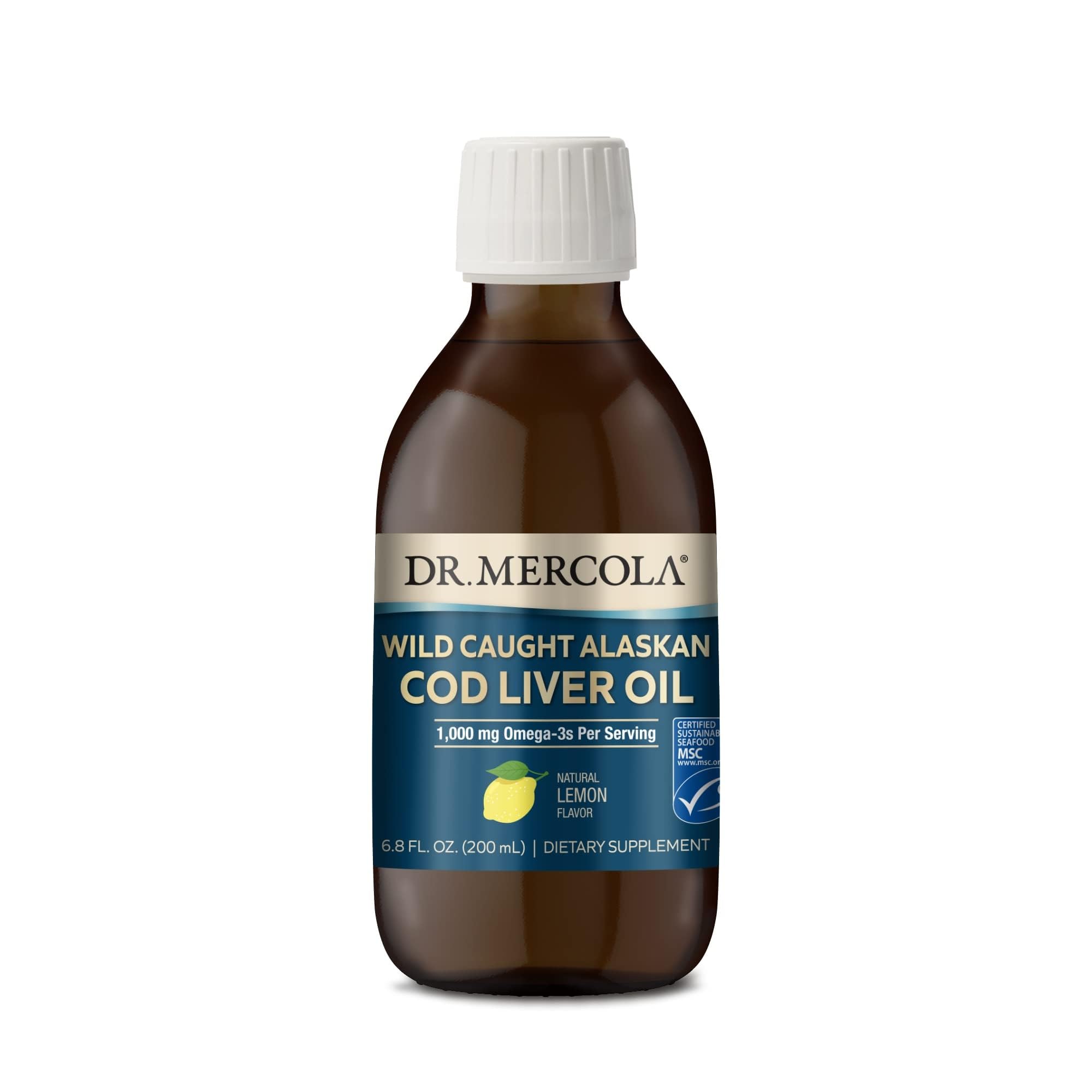 Dr. Mercola Wild Caught Alaskan Cod Liver Oil, 6.8 fl oz (40 Servings)
