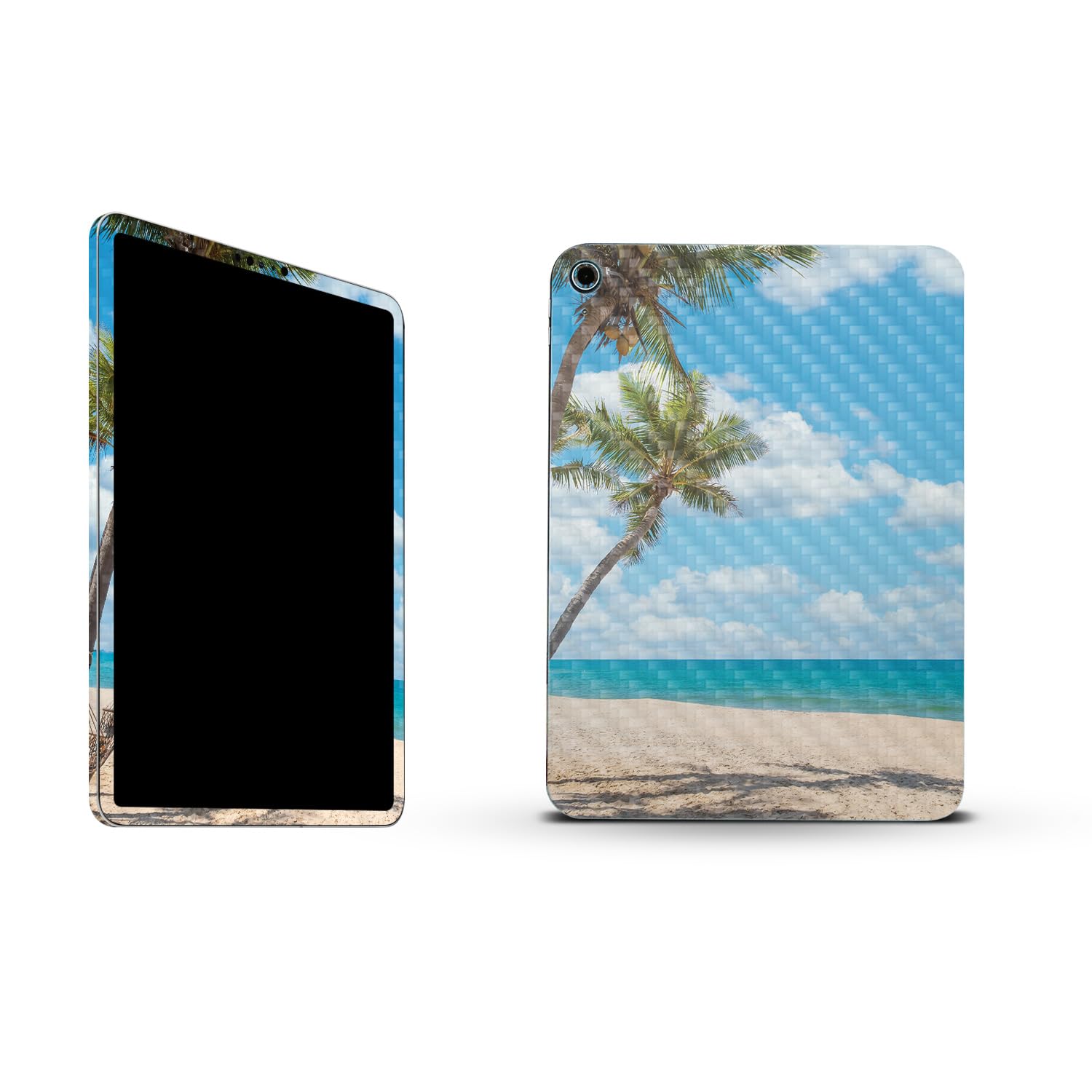 MightySkins Carbon Fiber Skin Compatible with Apple iPad 10.9" 10th Gen (2022) Full Wrap Kit - Palm Beach | Protective, Durable Textured Carbon Fiber Finish | Easy to Apply | Made in The USA