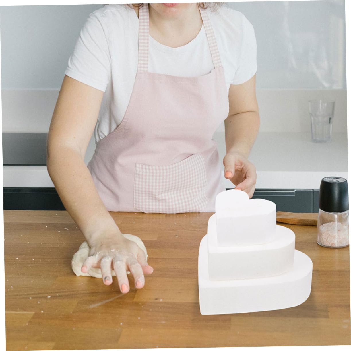 jojofuny 2 Ensembles Modèles De Gâteaux Décoratifs Mousse Pour Mariage Faux Gâteaux Mousse Pour Pâtisserie Et Diy Accessoire De Décoration De Gâteau 3 Pièces * 2