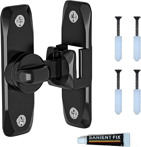 Cerradura de puerta de granero - Cerradura de puerta pequeña de 90180 grados Pestillos de puerta de alta resistencia Pestillo abatible Perno de