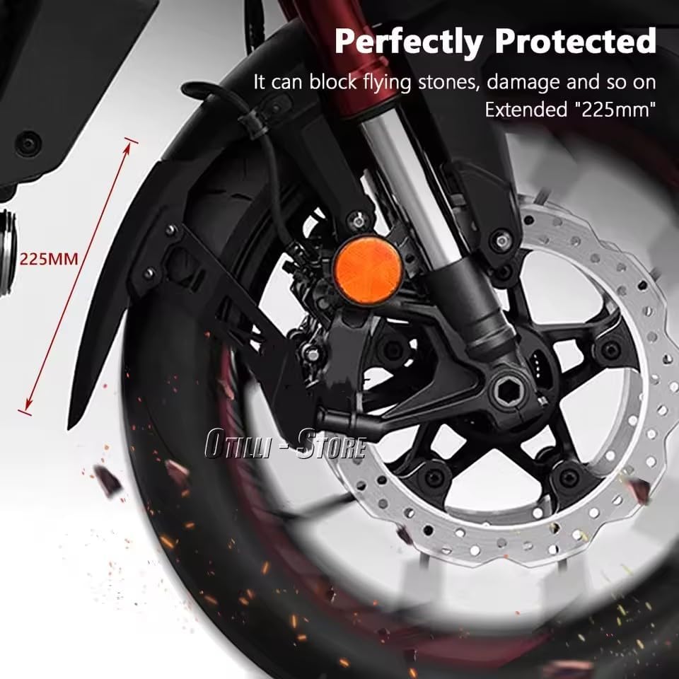 for Honda CB 750 CB750 Hornet 2023 2024 Motorcycle Accessories Front Fender Extension Mudguard Extender Splash Guard Lengthener (Black)