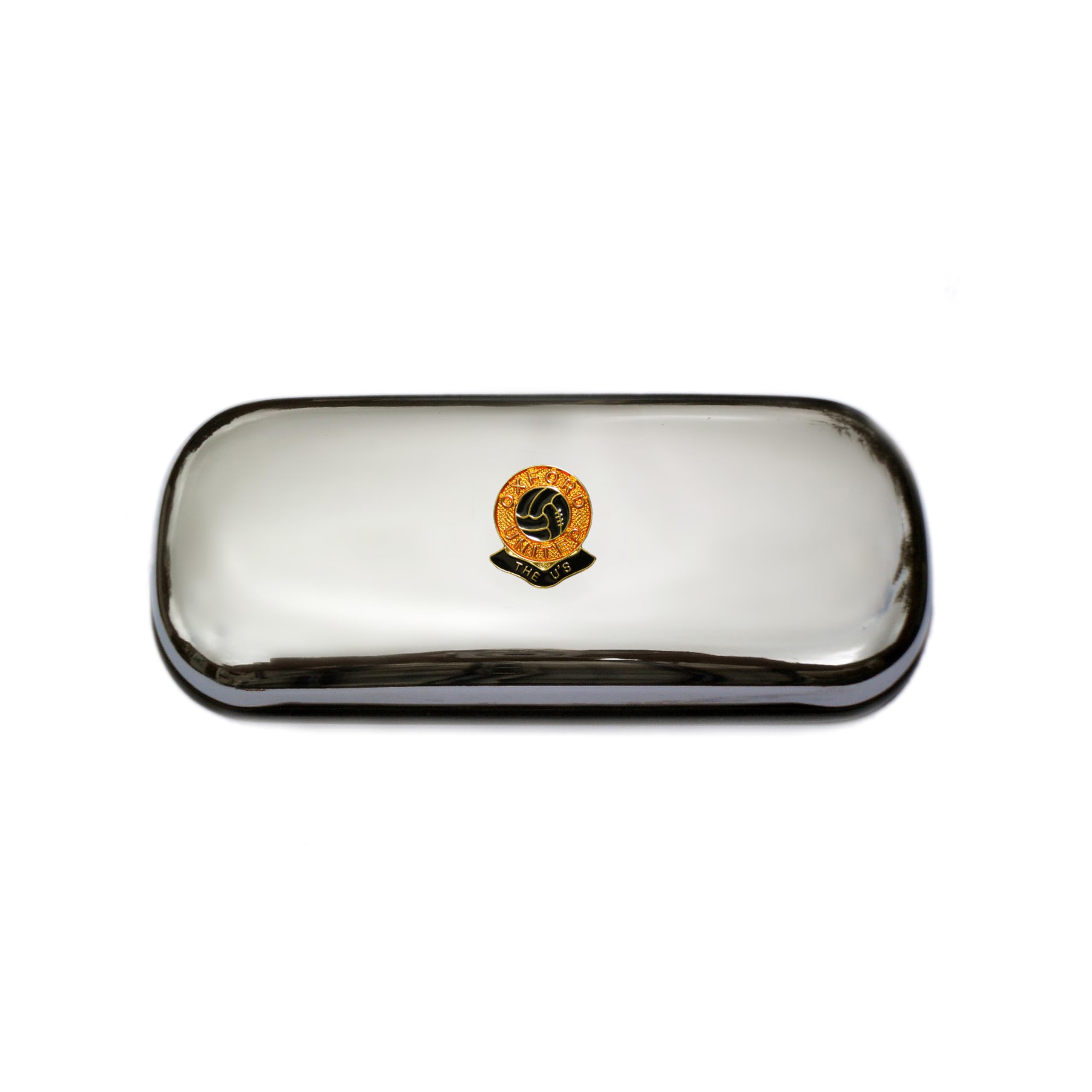 Polished chrome football club glasses case – Oxford United