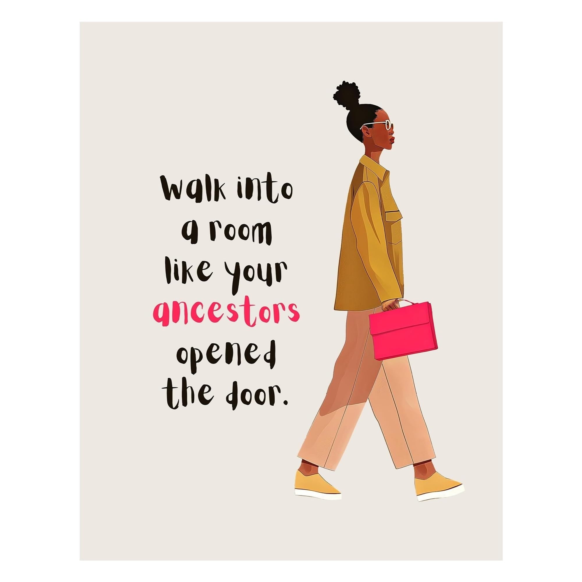 XHAJCSJWGD Empowered Black Woman Inspirational Quote Female Leader Boss Lady Affirmation Metal Wall Sign for Corporate Office Entrepreneur Workspace 8 X 12 inch