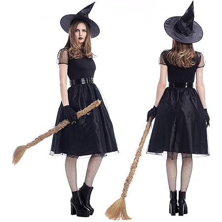 Amazon Fupuone 魔女 魔法使い コスプレ ハロウィン ワンピース ブラック 仮装 大きいサイズ Xxl Xxxl Xxxl コスプレ 仮装 通販