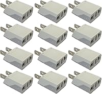 Vista 1 de Ckitze US-12PK Ckitze - Adaptador de enchufe de salida europeo a americano, paquete de 12