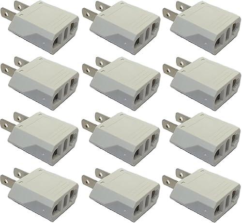 Ckitze US-12PK Ckitze - Adaptador de enchufe de salida europeo a americano, paquete de 12