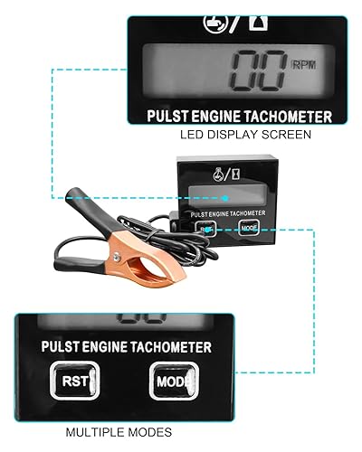 Miniatura 4 de Pequeño motor digital inductivo RPM tacómetro herramienta apta para motosierra cortadora generador cortadora de césped RV ATV Dirt Bike Motocross