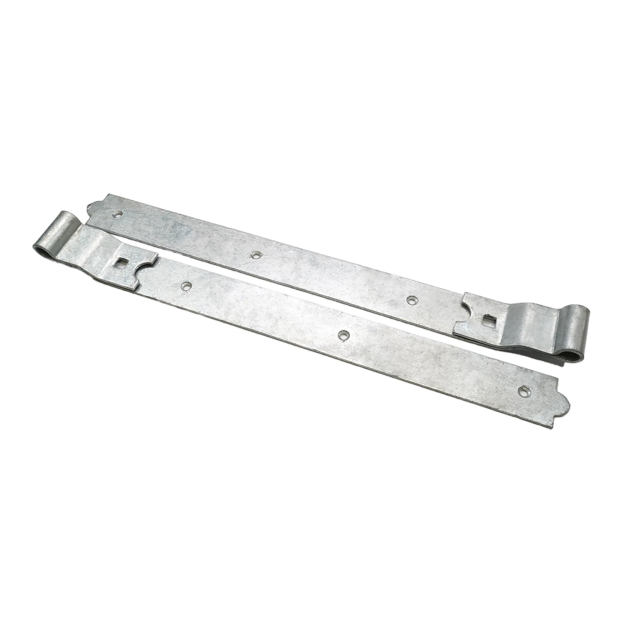 Paquete de bisagras de gancho y banda galvanizadas de 620 mm, kit de montaje de puerta de madera para puerta de granero, puerta de jardín y puertas al aire libre