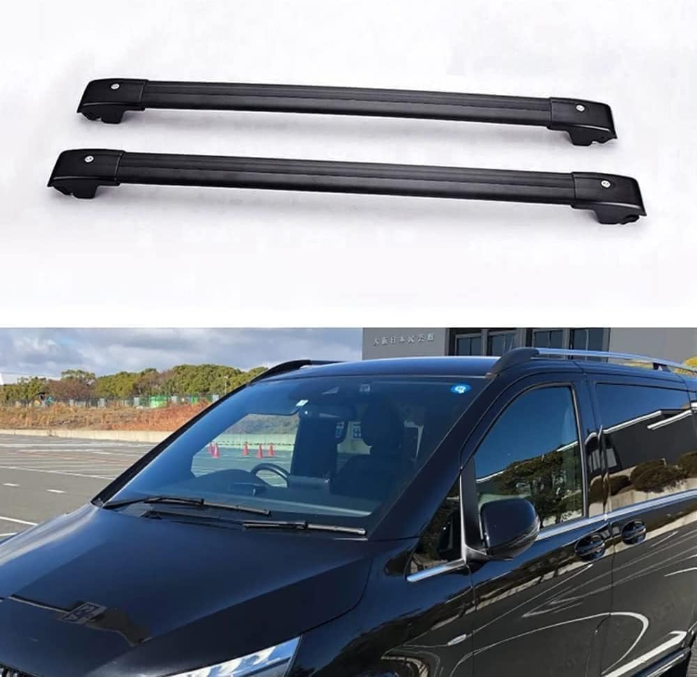 Dachträger Gepäckträger für Benz Viano Vito W447 2014-2024, Dachgepäckträger Querträger Aluminium DachträGer mit Schlössern Relingträger