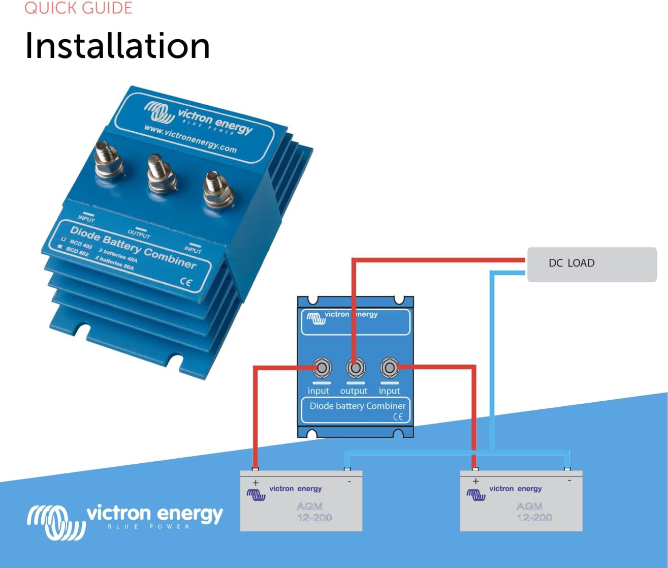 Victron Energy BCD 402 40 amp Diode Battery Combiner (2 Batteries)