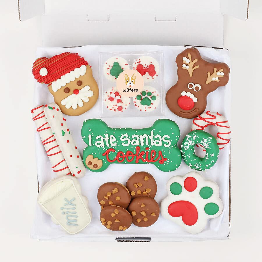 WÜFERS Dog Cookie Box | Handmade Hand-Decorated Dog Treats | Dog Gift Box Made with Locally Sourced Ingredients (Night Before Christmas)