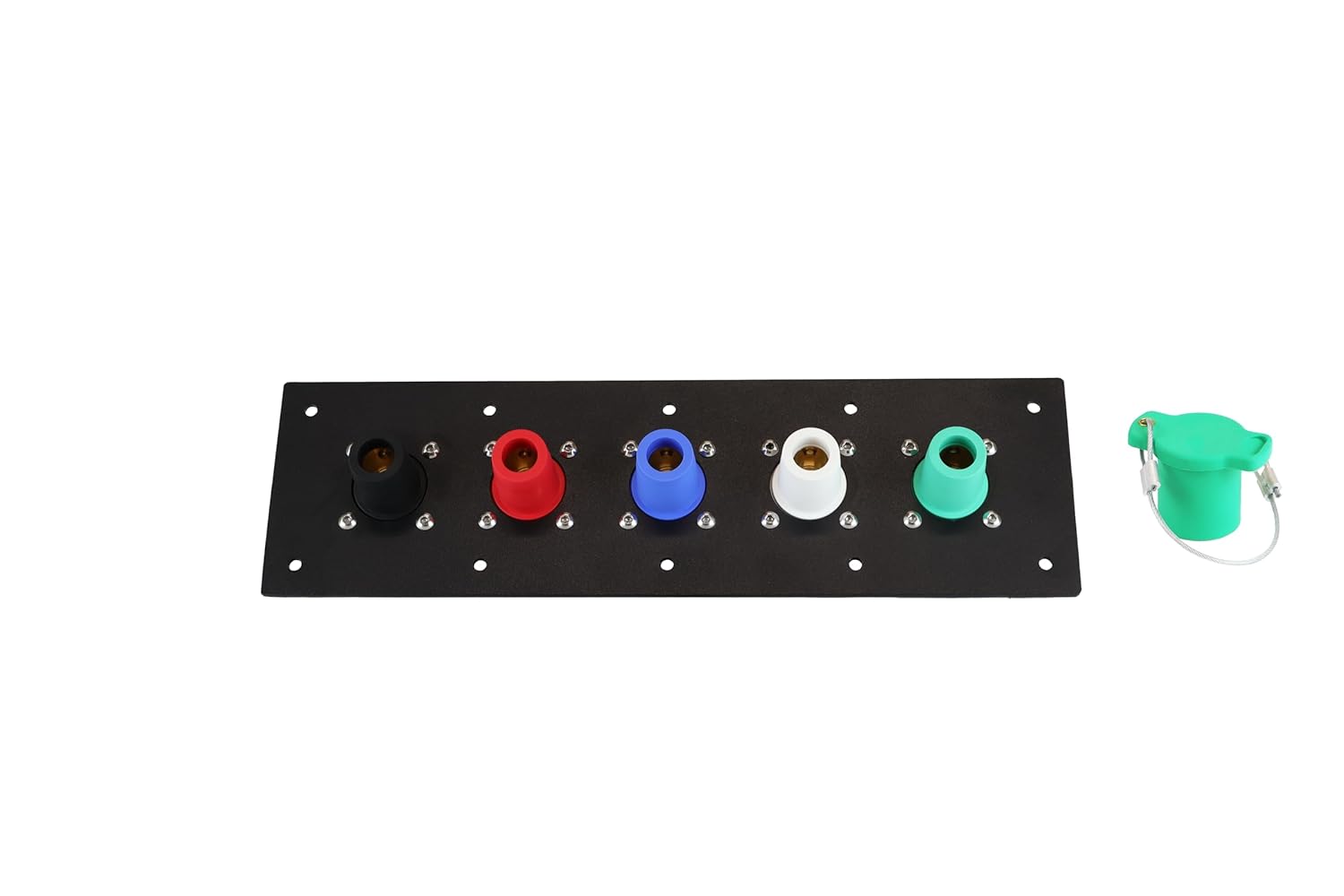 5 Position CAM Lock Panel, 400 Amp, 3 Phase 120/208V, Female, 90°, Double Set-Screw Connections with NEMA 3R Caps and Lanyards, Series 16 CAM Connectors, Power Distribution Panel - Image 2