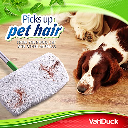 Image of VanDuck Reusable 100% Cotton Mop Pads for Swiffer Sweeper (4-Pack) | Mop not included, reusable terry cloth mop covers, cotton replacement refills, machine washable wet mopping pads