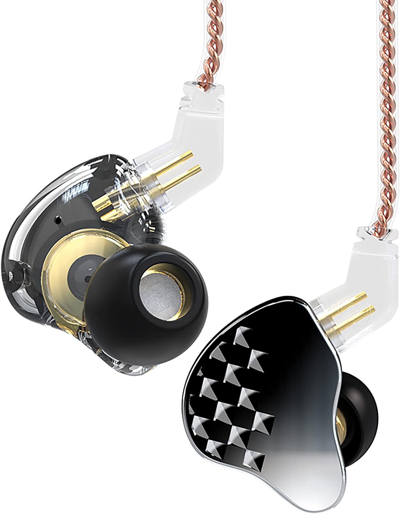 KINBOOFIKBEAR Robin IEM, Stereo Wired in Ear Monitor Headphones, Powerful Resolution 1DD+4BA Hybrid HiFi Earphone Earbudss, Noise Isolating in-Ear Earphones with Detachable Cable (No Mic, Black)…