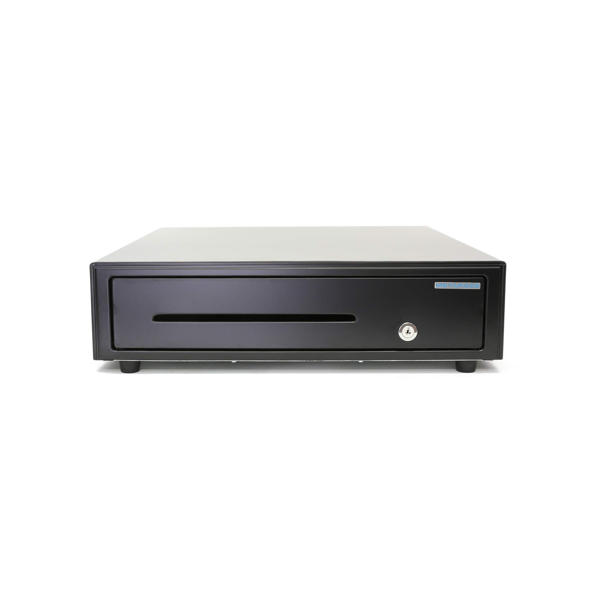 Cajón de efectivo - compartimento para dinero - caja de dinero - apertura frontal electrónica con conector RJ11 y apertura manual con llave (negro)