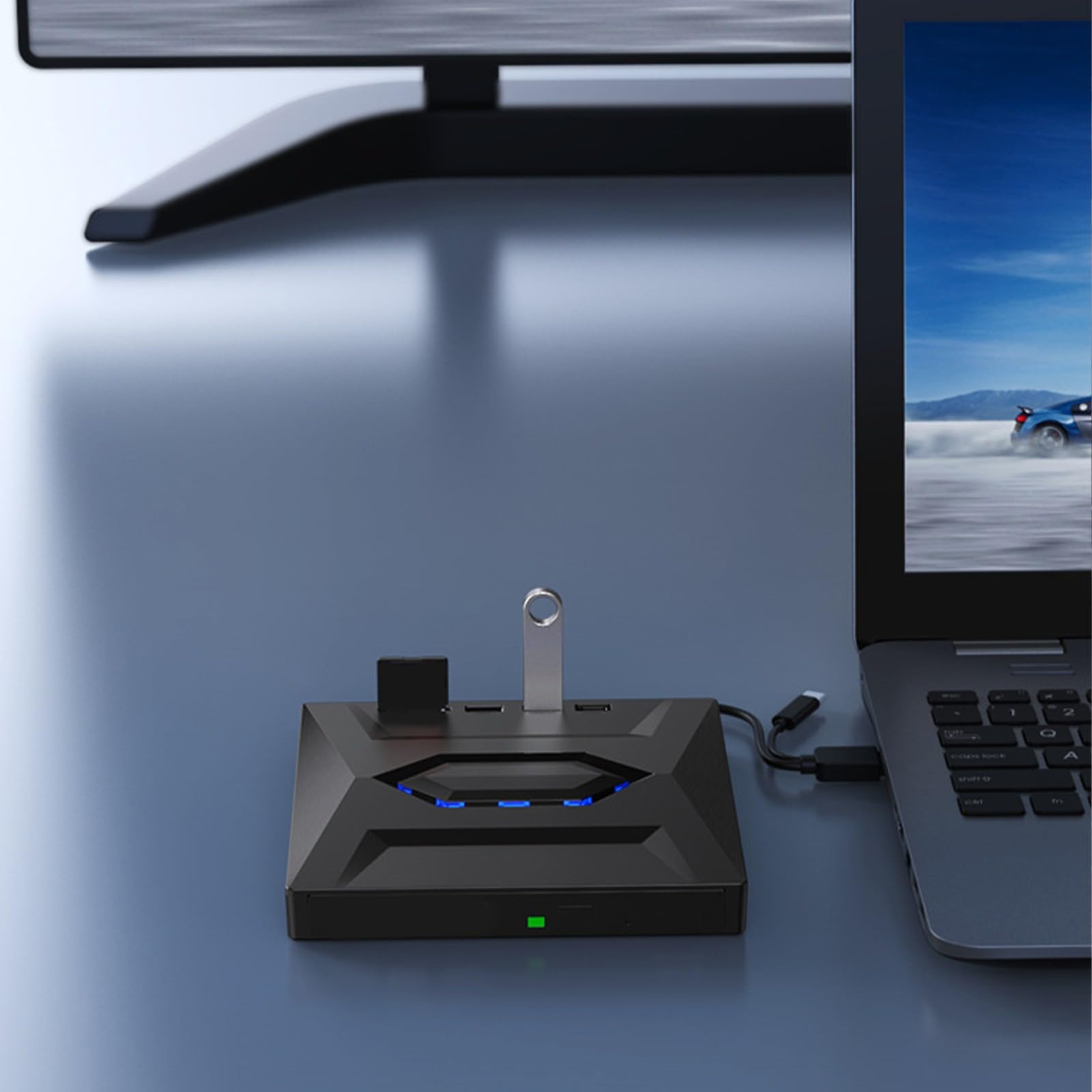 PURPLELILY Disco óptico externo portátil USB 3.0 para portátil, transferencia de datos de alta velocidad para computadora portátil, unidad de DVD externa