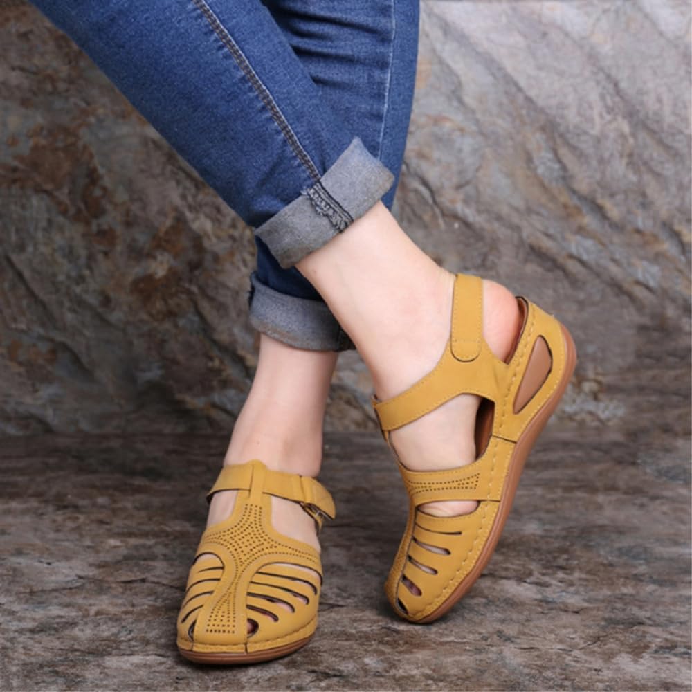 DYRBF - Sandalias romanas bohemias para mujer, de tacón bajo, sandalias de gladiador de piel sintética con tiras y cierre para vacaciones de verano, Purple, 41 EU
