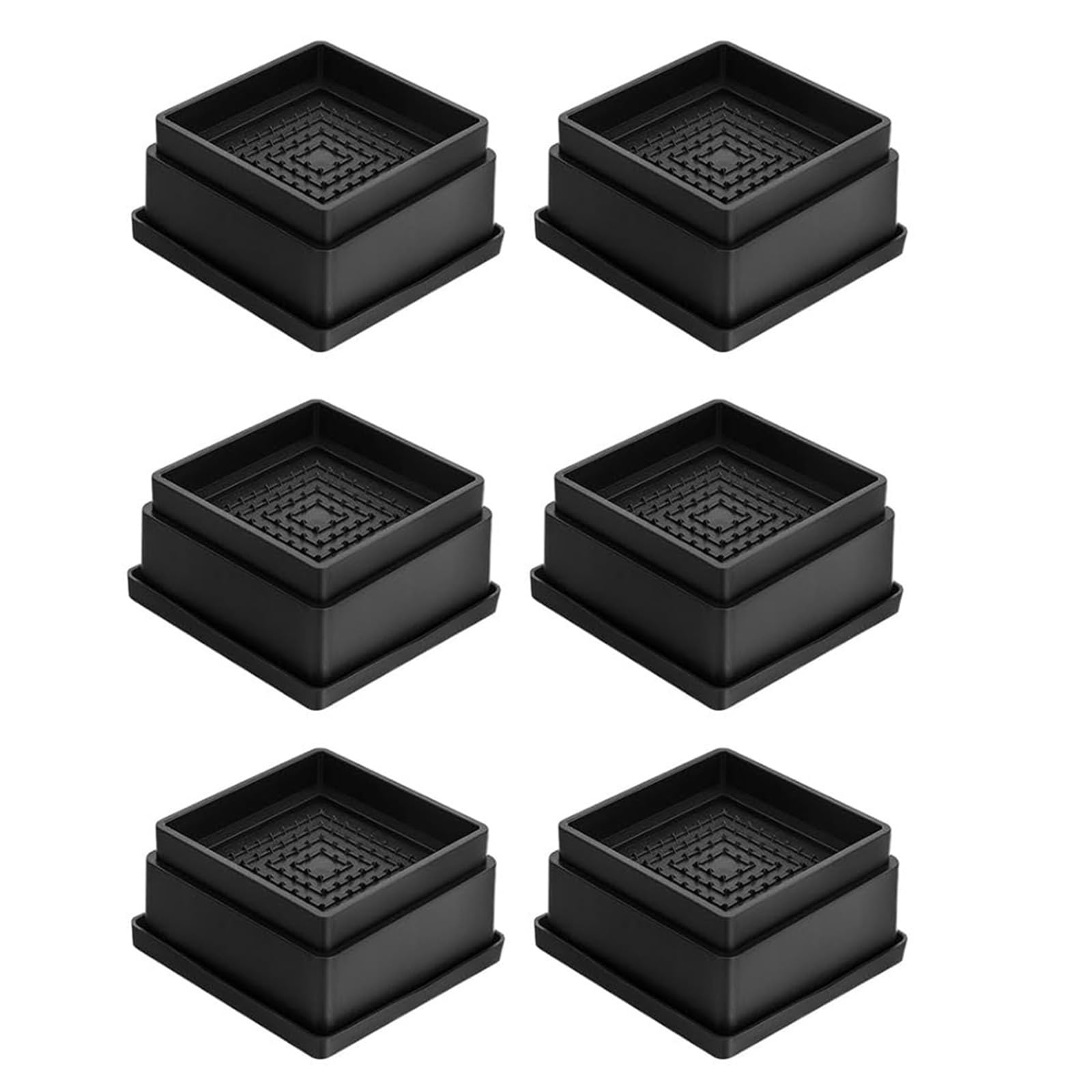 6Pcs Adjustable Bed Furniture Risers Bed Lifters Stackable Furniture Risers Height Enhancement Block Floor Mat Stackable