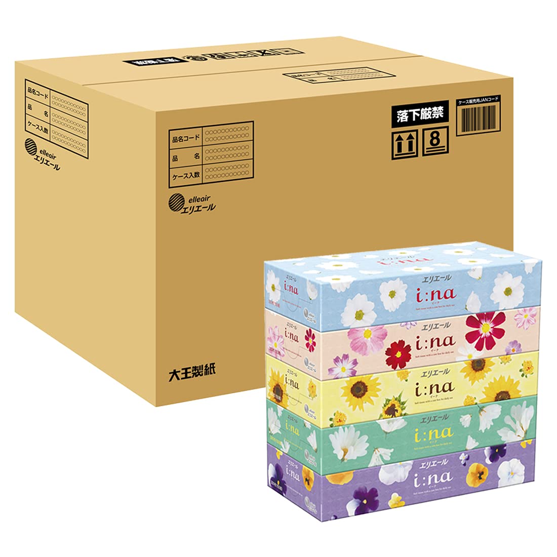 Amazon.co.jp: エリエール i:na（イーナ）ティシュー150組×60箱 