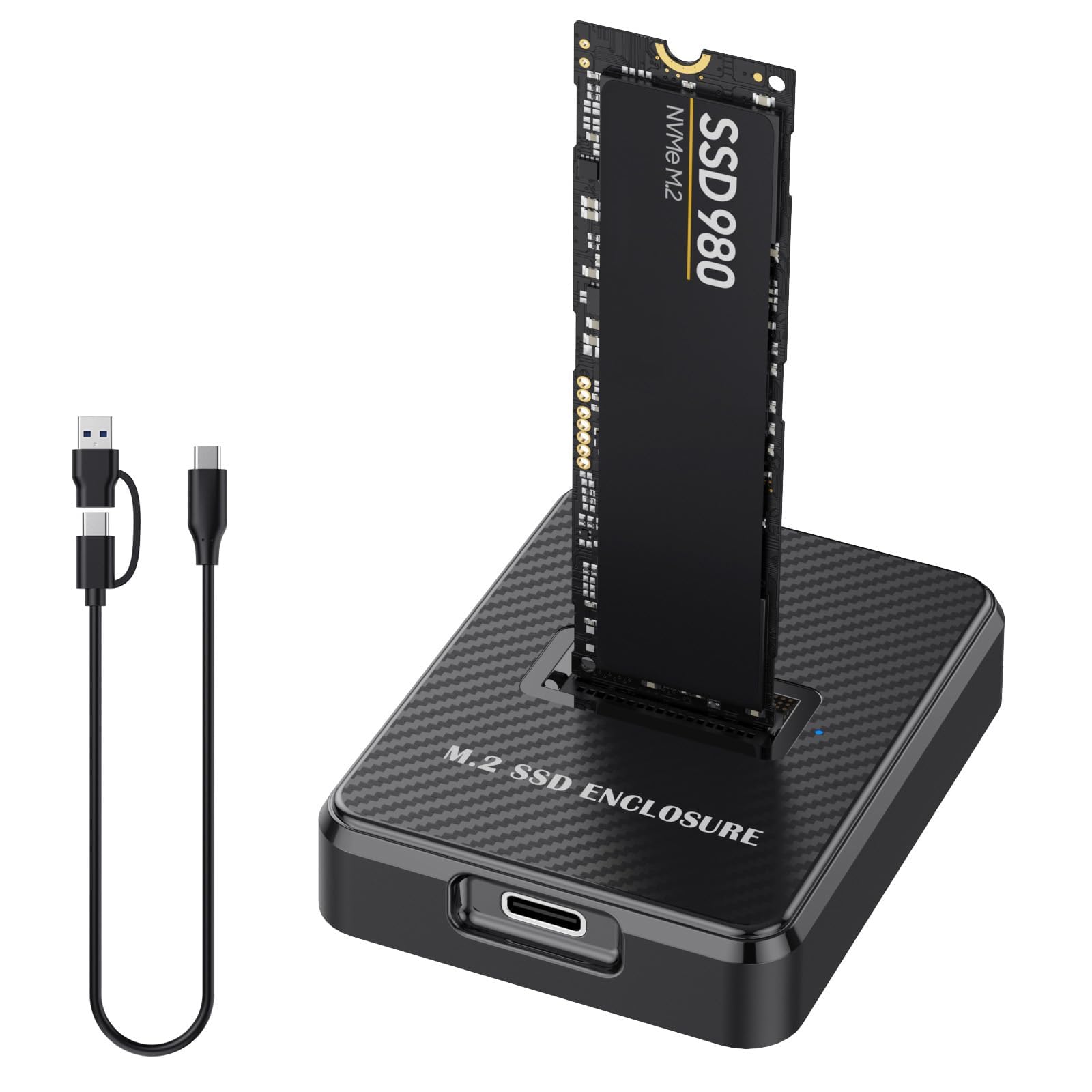 Stazione di docking per SSD M.2 NVMe e SATA USB 3.1 Gen2, adattatore NVMe USB 10 Gbps per M-Key/B+M Key, docking NVMe e adattatore SATA, docking USB NVMe ad alta velocità per SSD 2230/2242/2260/2280
