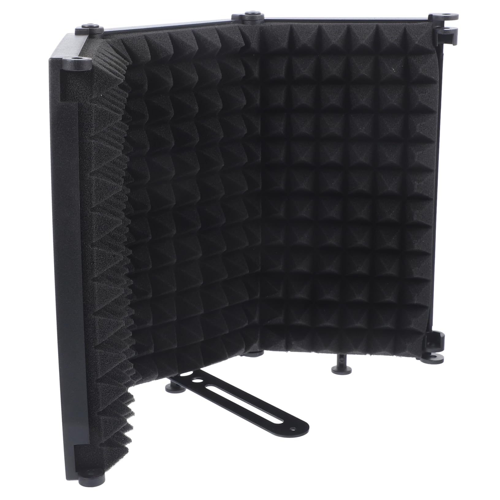 Filtre Anti-pop Microphone Pliable en Fer Mousse Eva, Système Multilayer à Trois Panneaux, du Bruit pour Enregistrement Studio Noir