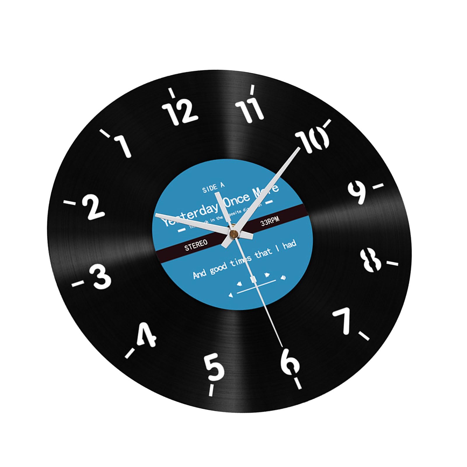 Jazuaiao Unique Vinyls Record Backwards Reverse Wall Clock 12Inch Counterclockwise Decorative Clock for Home and Decors Counterclockwise