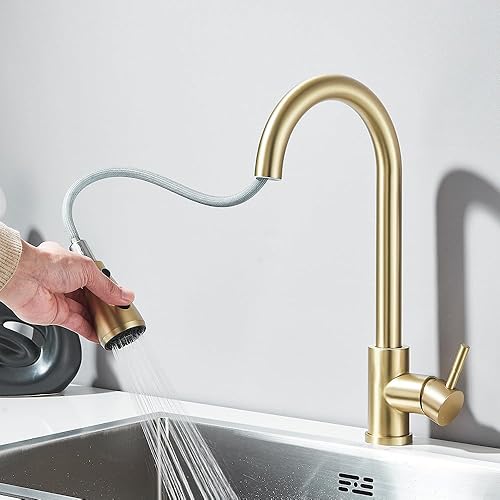 Miniatura 4 de Grifo de cocina giratorio de 360° - Grifo mezclador de agua fría y caliente de 2 vías, mango único, acabado blanco, ideal para fregaderos de cocina