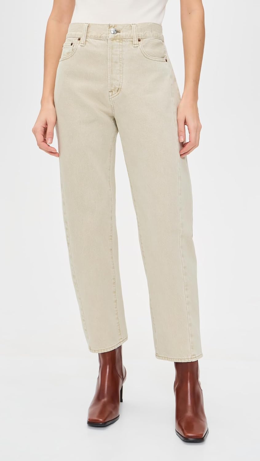 Madewell Women's Pieced Barrel-Leg Jeans in Faded Khaki