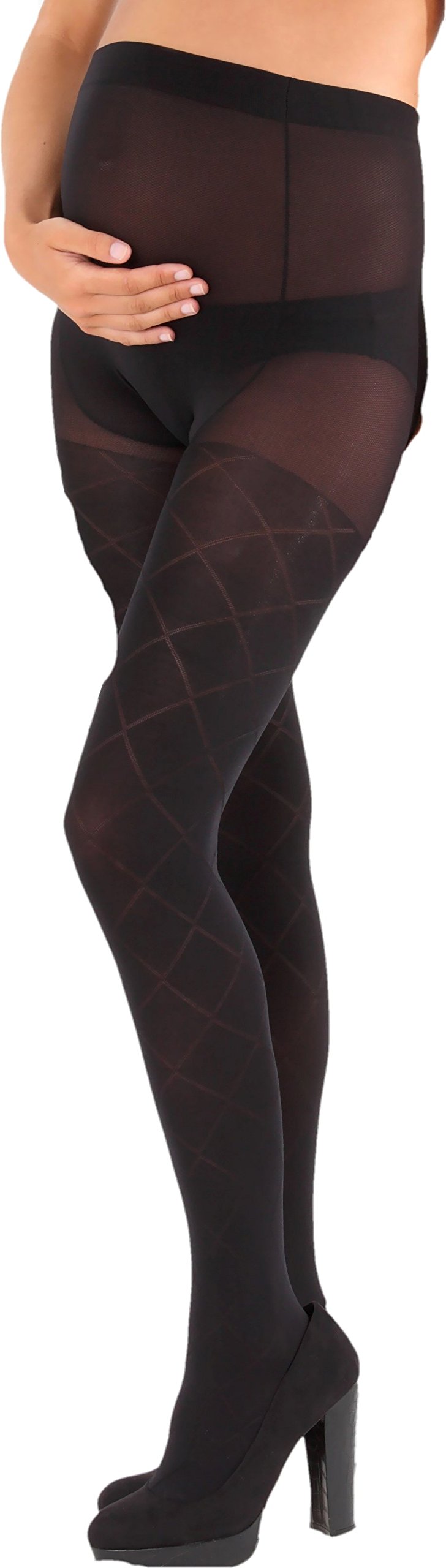 Emma JaneSupersoft Maternity Patterned 60 Denier Tights - Black