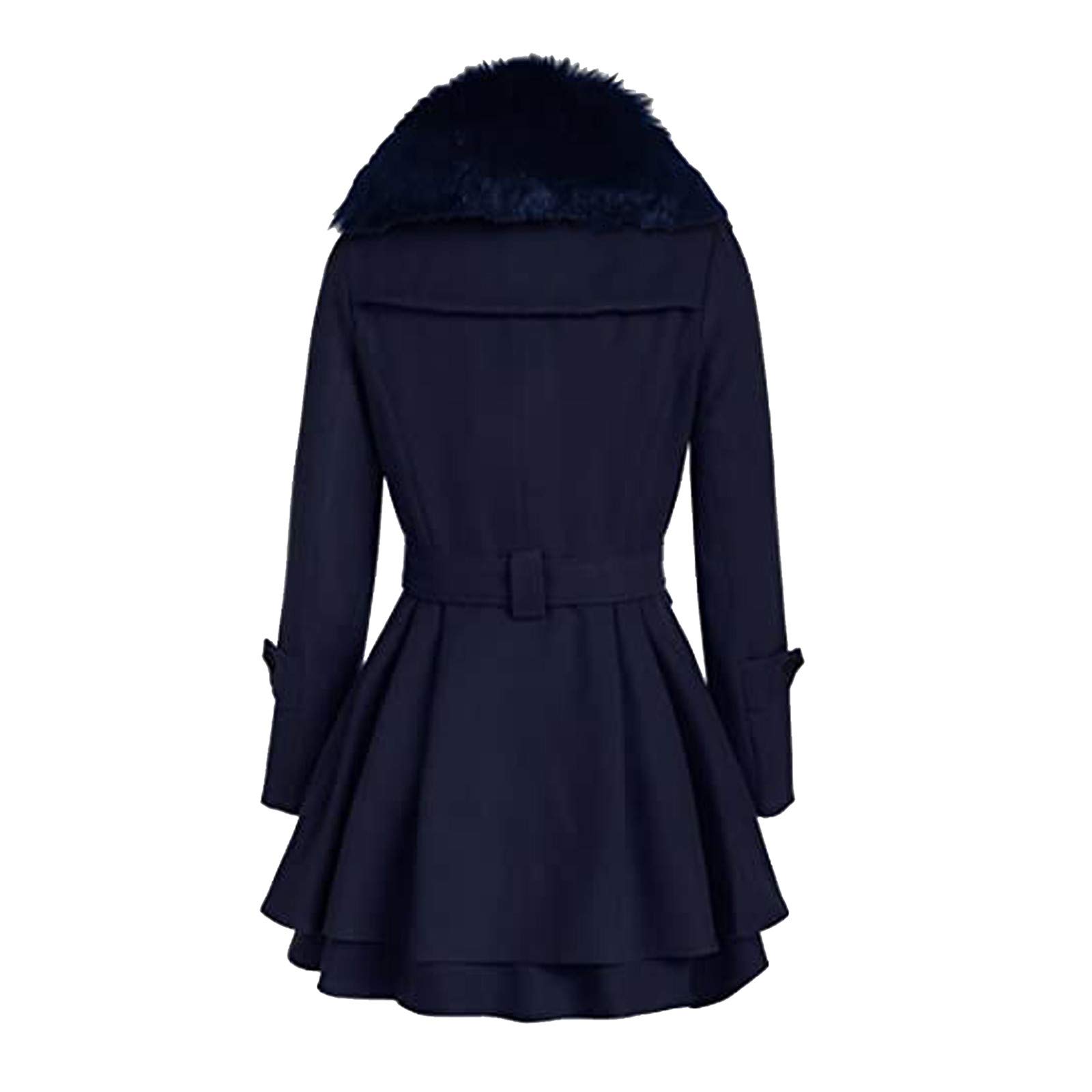 Trench Mantel Damen - Trenchcoat Zweireiher Schlank Übergangsjacke Lang