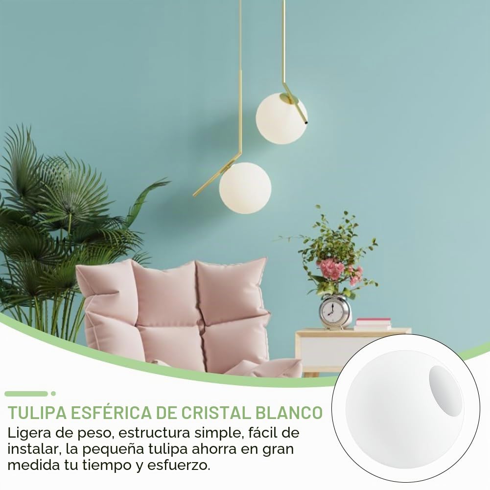 BENECREAT Pantalla de 150 mm para lámpara globo blanco esmerilado, cubierta de repuesto para aplique de pared, aparato de iluminación colgante, luz de vanidad, Id: 68 mm
