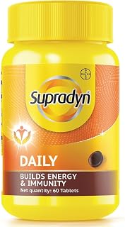 Supradyn Daily, India's No. 1 Multivitamin Tablets for Women | With Vitamin A, B Complex, C, D, E, Zinc and Magnesium for Energy, Immunity and Overall Health | 60 tablets