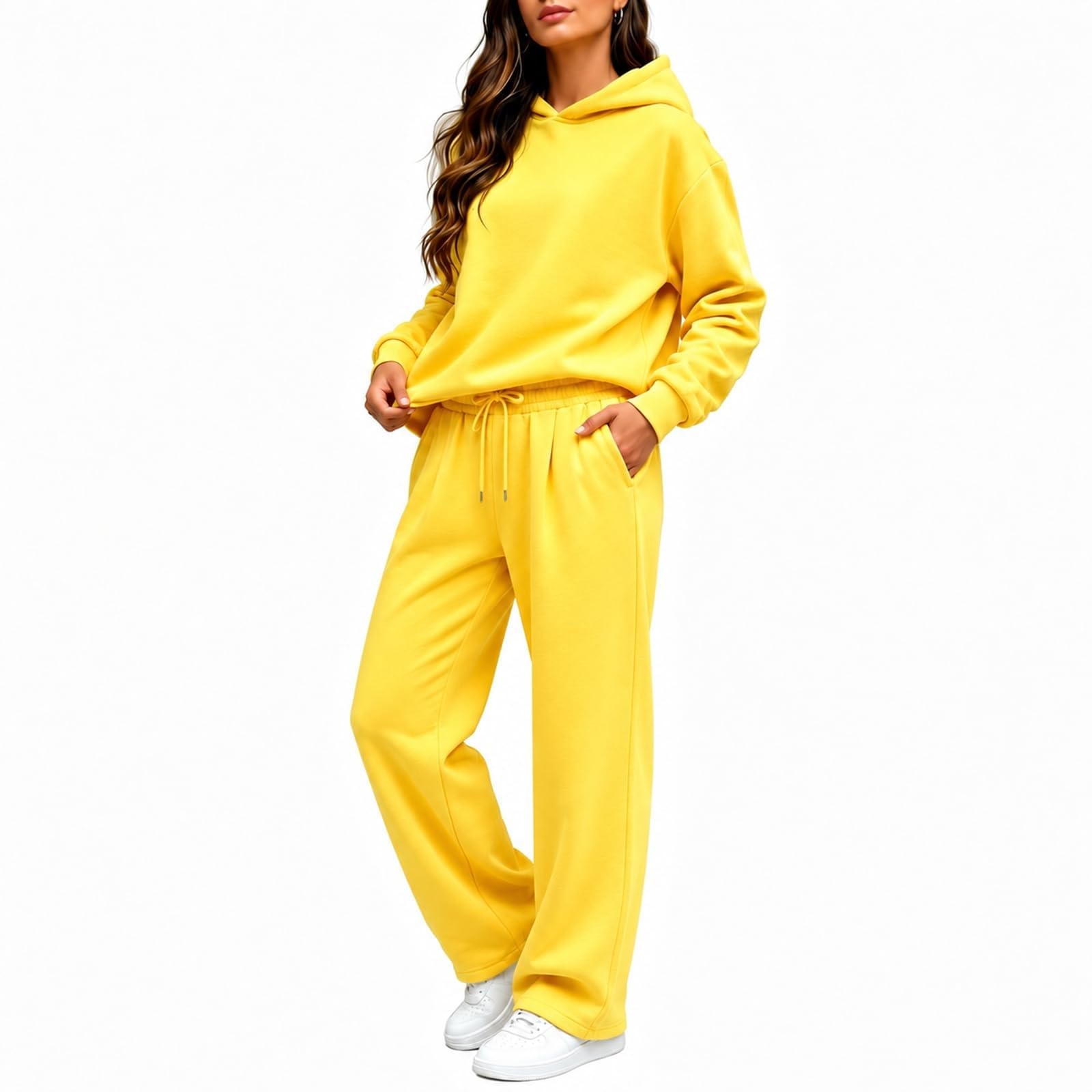 Tuta Donna Sportiva Completa Felpa con Cappuccio E Pantaloni