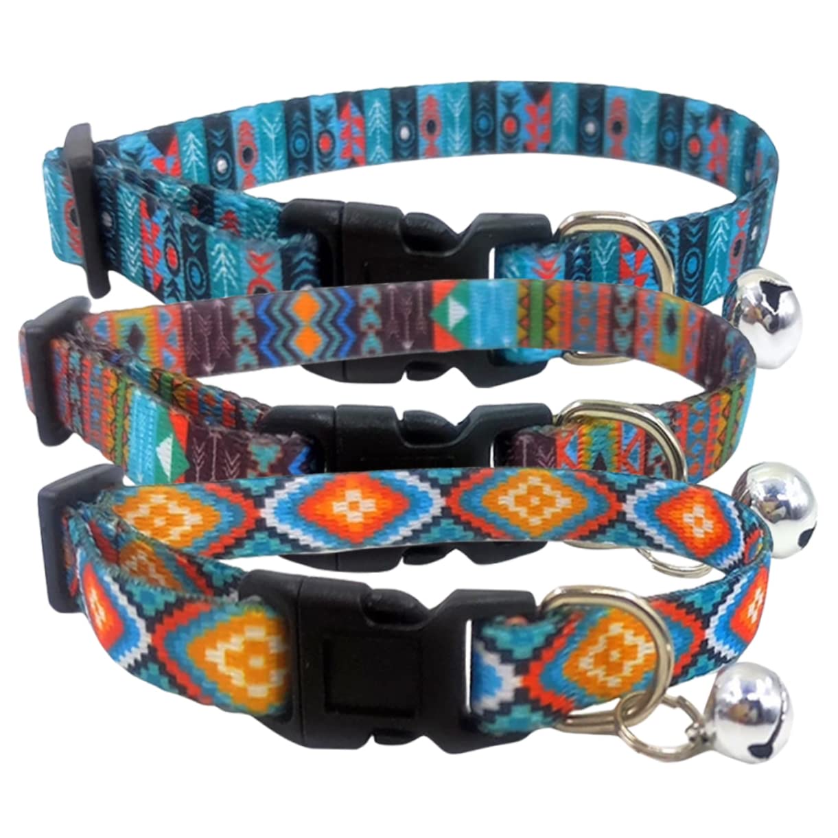 Mipcase 12stücke Verstellbare Katzenhalsbänder Mit Glöckchen Bohemian Stil Leicht Und Komfortabel Für Kätzchen Und Kleine Hunde Für Feste Und Alltag Verschiedene Designs